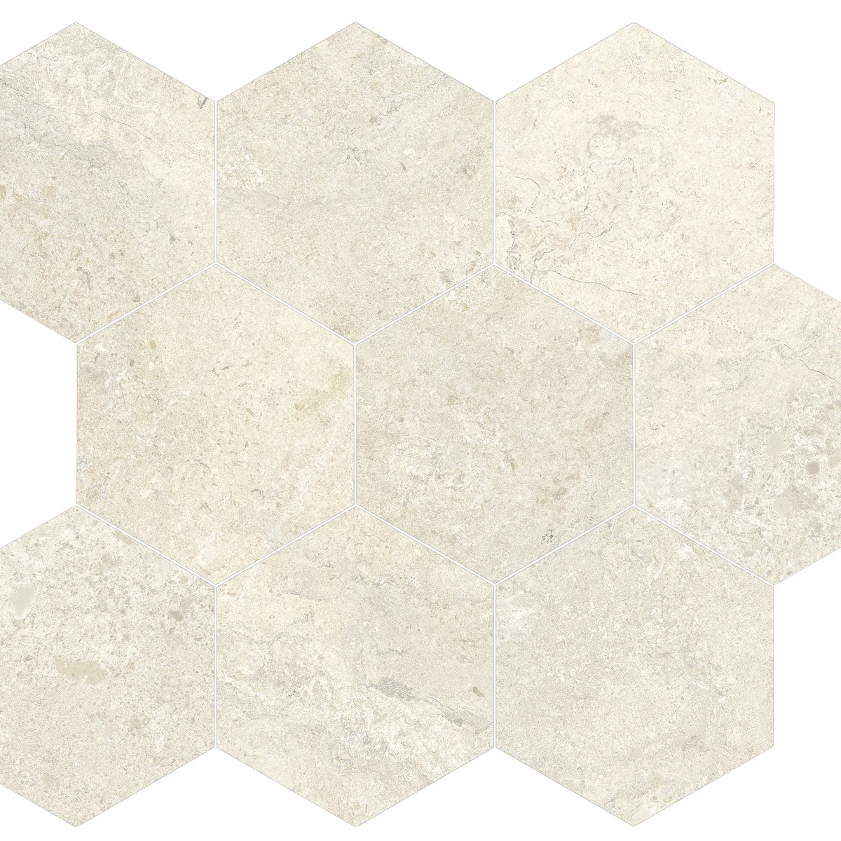 EnergieKer Heritage 'Nude Esagoni', zeshoekig mozaïek beige mat 26x30cm