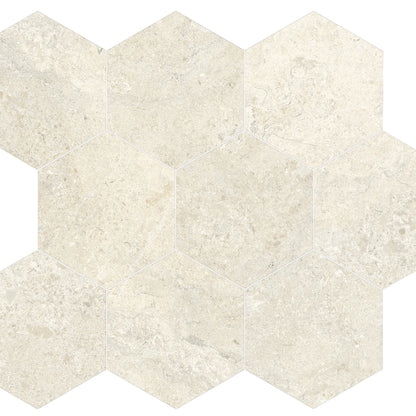 EnergieKer Heritage 'Nude Esagoni', zeshoekig mozaïek beige mat 26x30cm