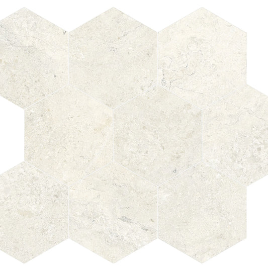 EnergieKer Heritage 'Cornsilk Esagoni', zeshoekig mozaïek crème mat 26x30cm