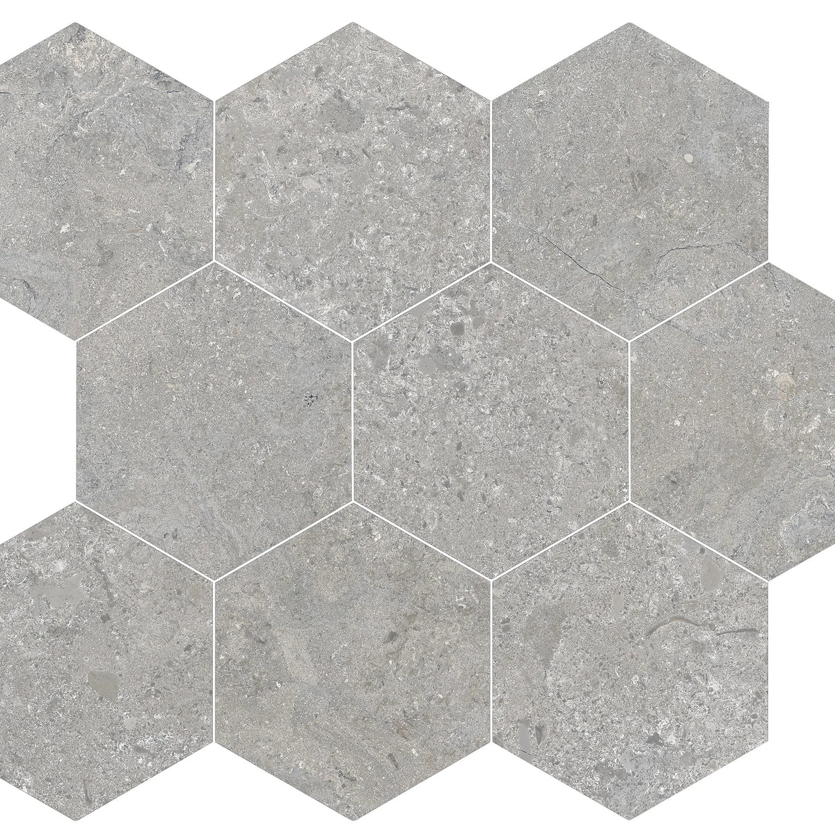 EnergieKer Heritage 'Powder Esagoni', zeshoekig mozaïek grijs mat 26x30cm