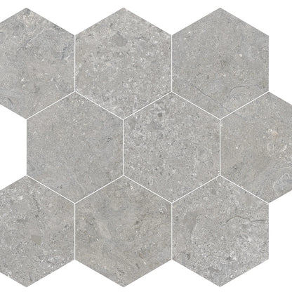 EnergieKer Heritage 'Powder Esagoni', zeshoekig mozaïek grijs mat 26x30cm