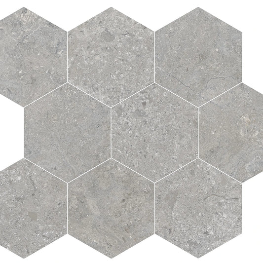 EnergieKer Heritage 'Powder Esagoni', zeshoekig mozaïek grijs mat 26x30cm