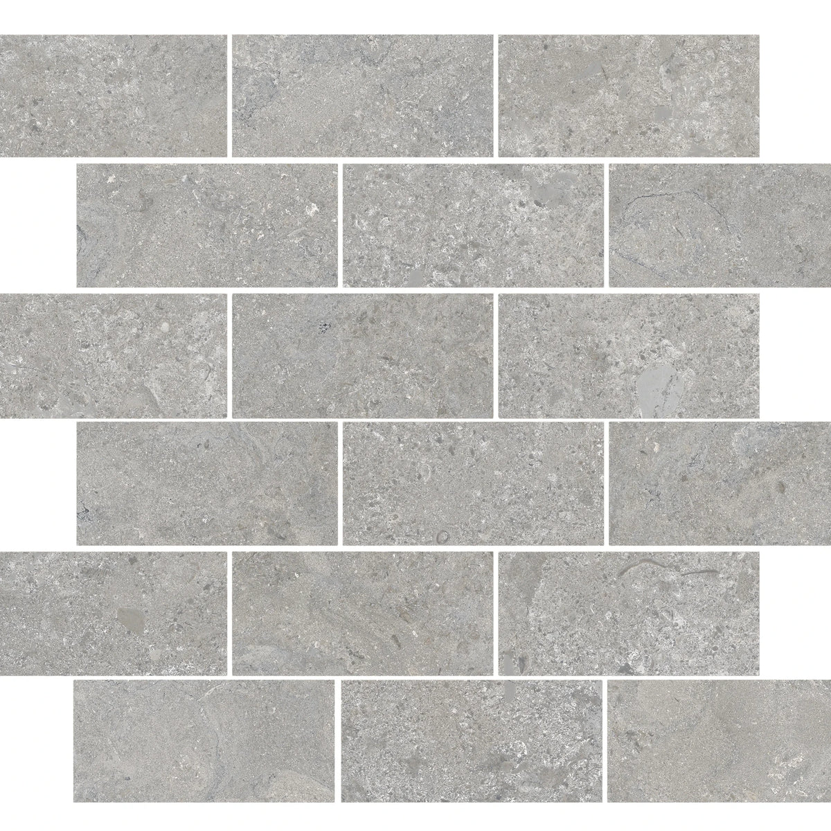 EnergieKer Heritage 'Powder Muretto', strokenmozaïek grijs mat 30x30cm