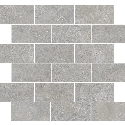EnergieKer Heritage 'Powder Muretto', strokenmozaïek grijs mat 30x30cm