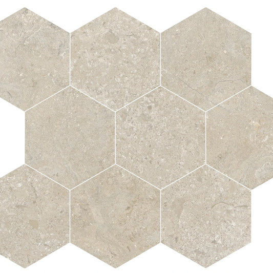 EnergieKer Heritage 'Cedar Esagoni', zeshoekig mozaïek taupe mat 26x30cm