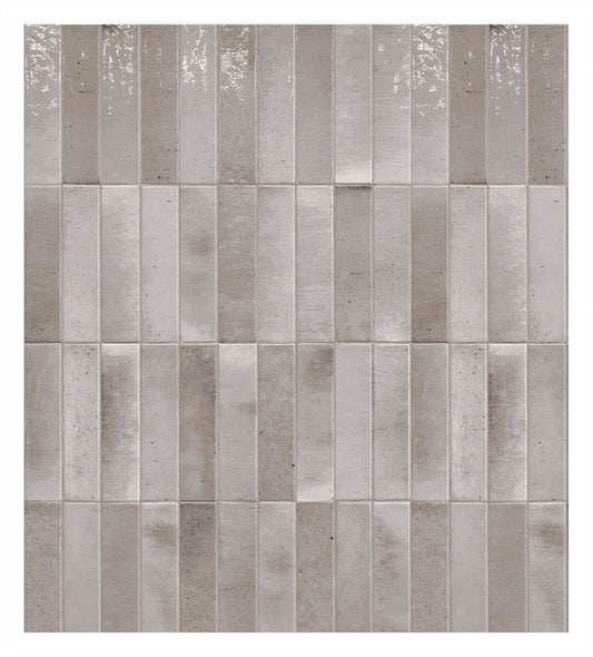 Keradom Home 'Ash', wandtegel Brick grijs glans 6x25cm