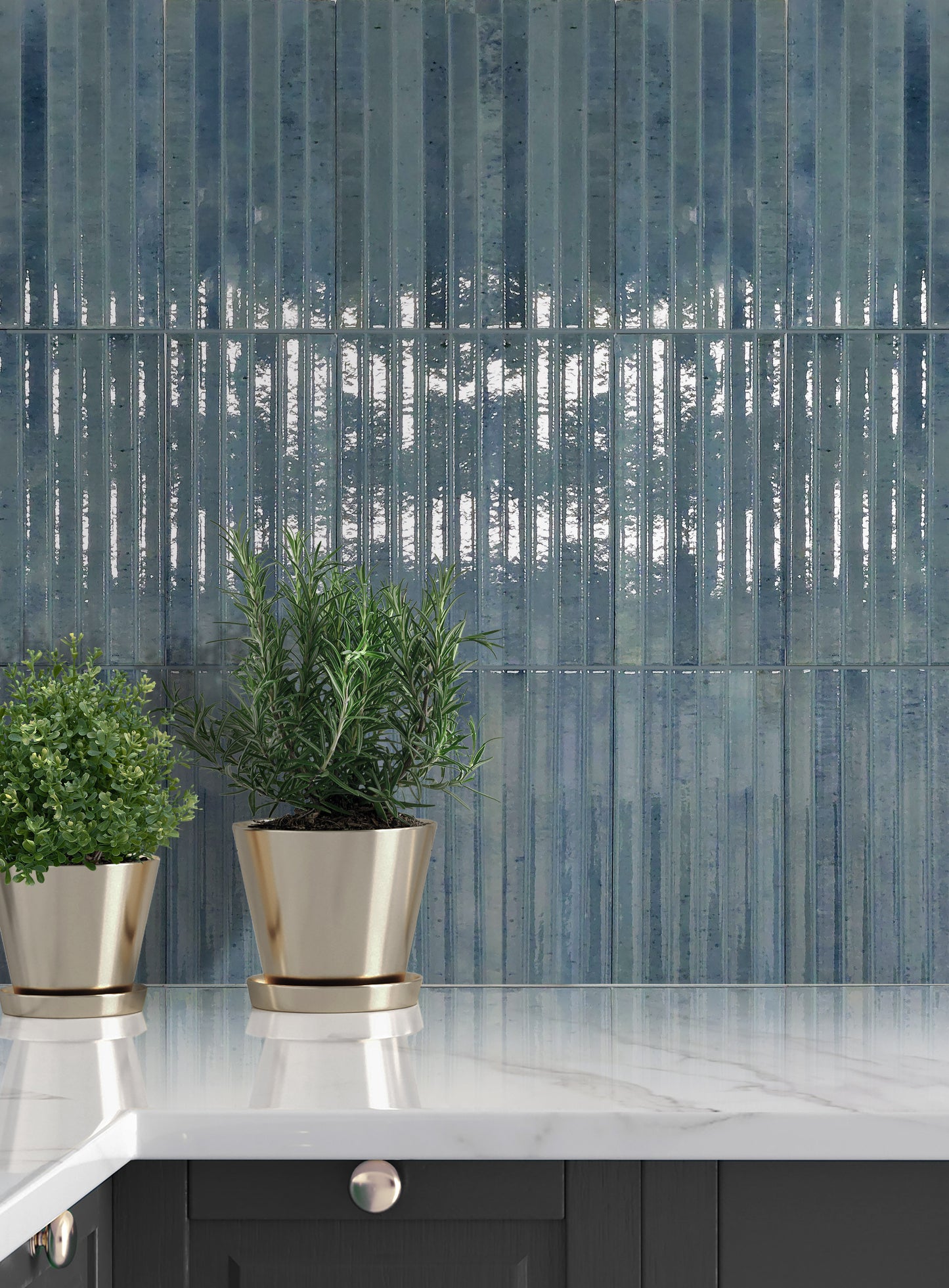 Wandtegel Home KitKat 'Sky' blauw glans 12,5x25cm