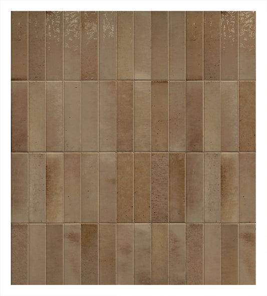 Keradom Home 'Curry', wandtegel Brick geel glans 6x25cm