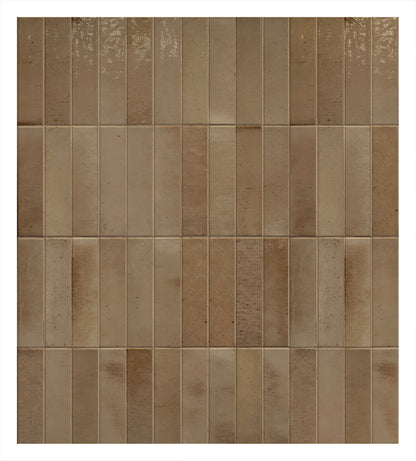 Wandtegel Home Brick 'Curry' geel glans 6,5x25cm