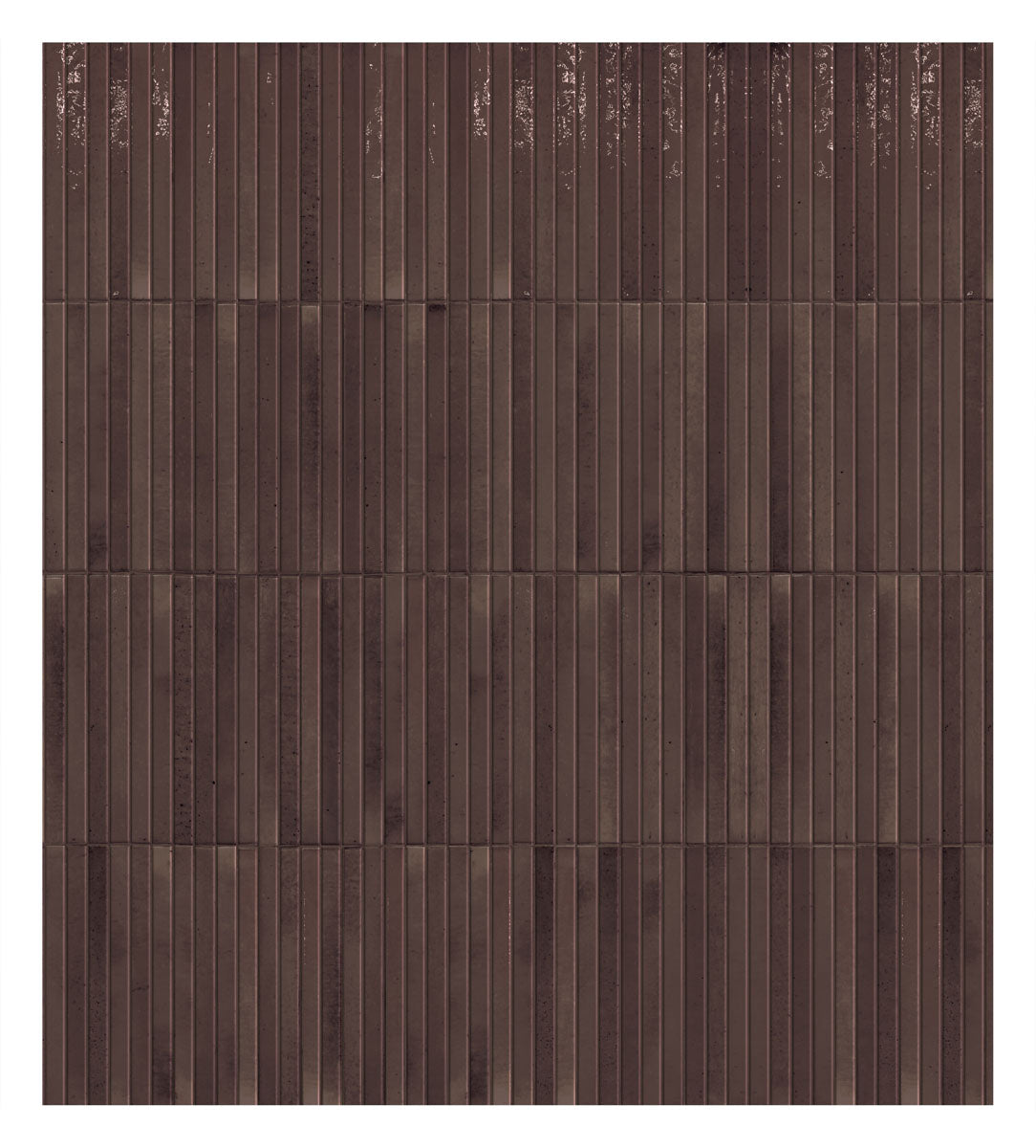 Keradom Home 'Grape', bruin-paarse glanzende Kit-Kat wandtegels verticaal gelegd