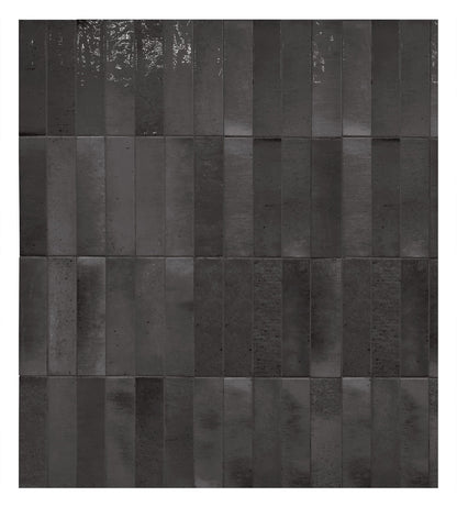 Keradom Home 'Liquirice', wandtegel Brick zwart glans 6x25cm
