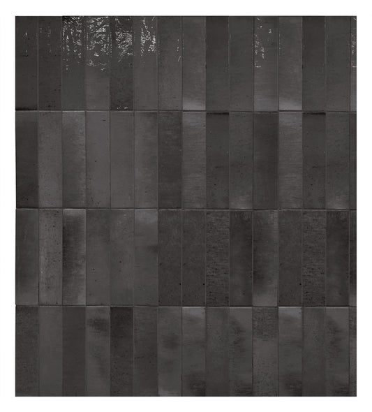 Keradom Home 'Liquirice', wandtegel Brick zwart glans 6x25cm