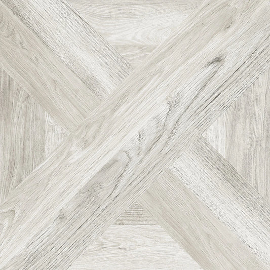 Tuscania Intarsio 'Bianco', vloer- en wandtegel grijs en wit mat 61x61cm