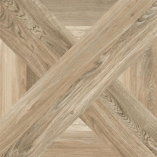 Tuscania Intarsio 'Miele', vloertegel Miele beige houtlook gerectificeerd 61x61cm