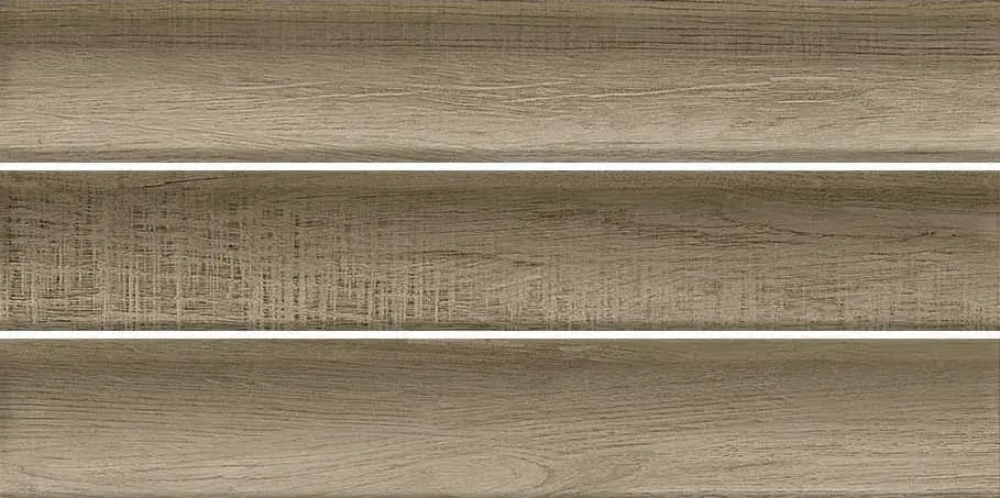 Estudio Cerámico Jaipur 'Woods', bruingrijze houtlook wandtegels met zichtbare nerf en golvend reliëf