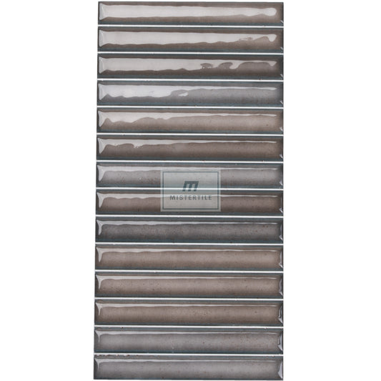 Estudio Cerámico Karatsu 'Charcoal Grey', wandtegel antraciet glans 11,5x23cm