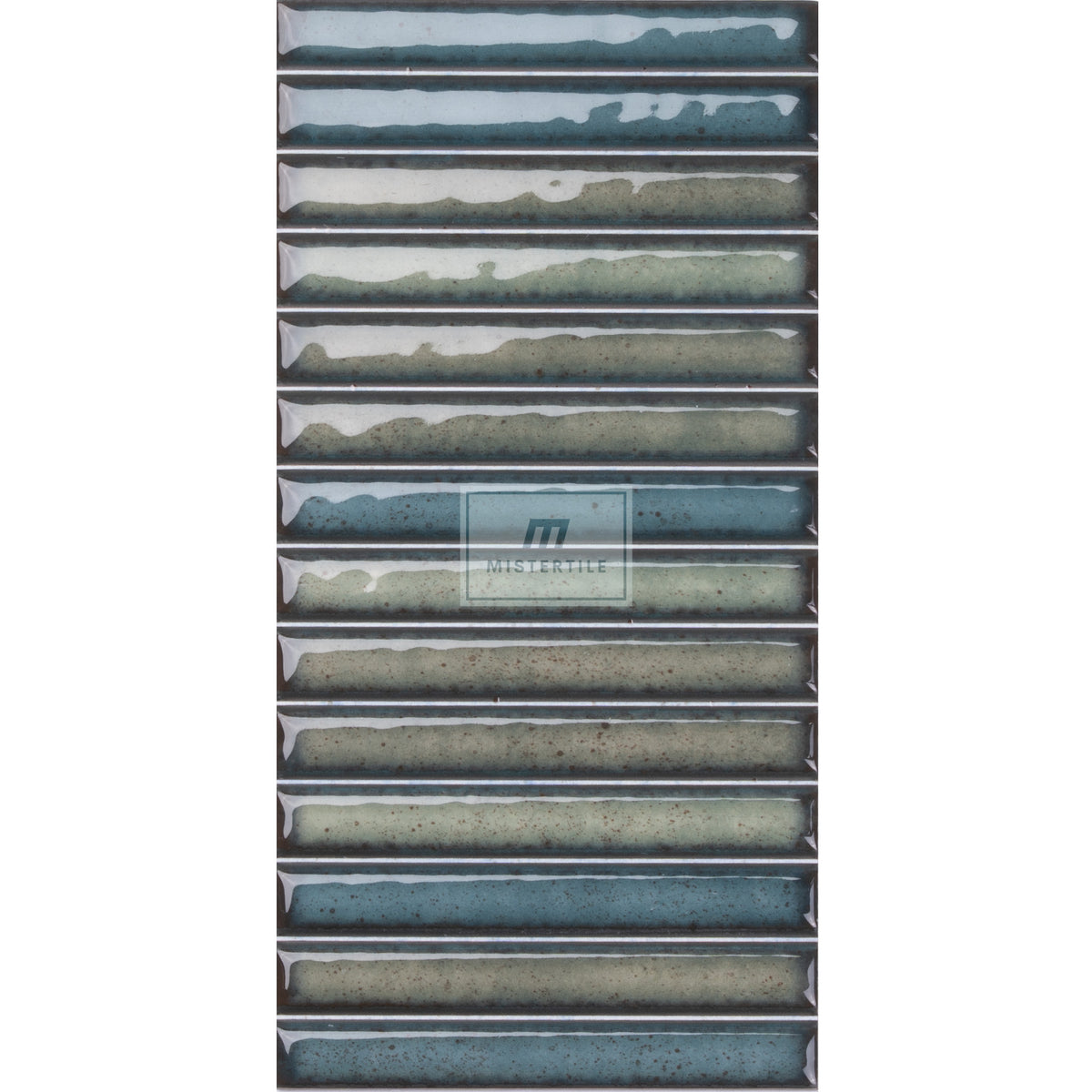 Estudio Cerámico Karatsu 'Wear', wandtegel groen glans 11,5x23cm