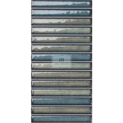 Estudio Cerámico Karatsu 'Wear', wandtegel groen glans 11,5x23cm