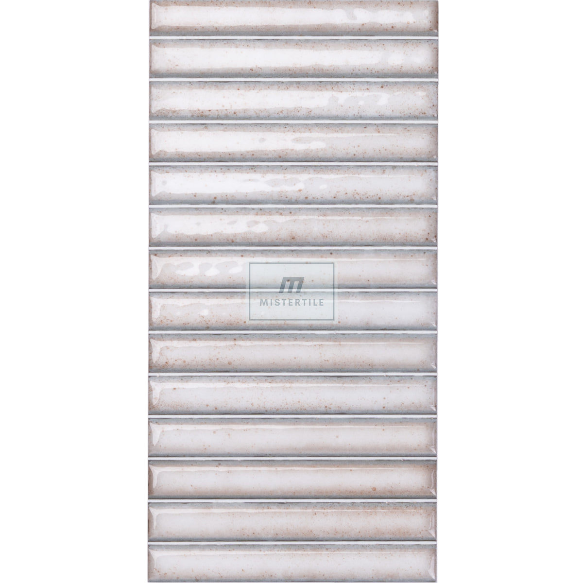 Estudio Cerámico Karatsu 'Chalky', wandtegel wit-beige glans 11,5x23cm