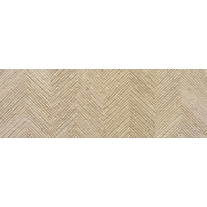 Baldocer Cerámica Larchwood 'Zig Alder', wandtegel beige mat reliëf Hongaarse punt gerectificeerd 40x120cm