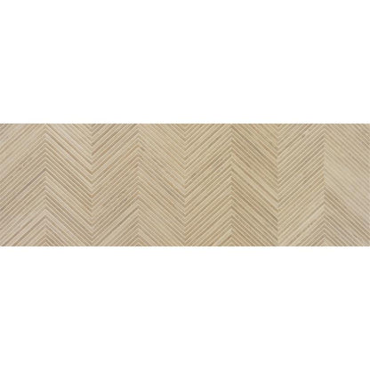 Baldocer Cerámica Larchwood 'Zig Alder', wandtegel beige mat reliëf Hongaarse punt gerectificeerd 40x120cm