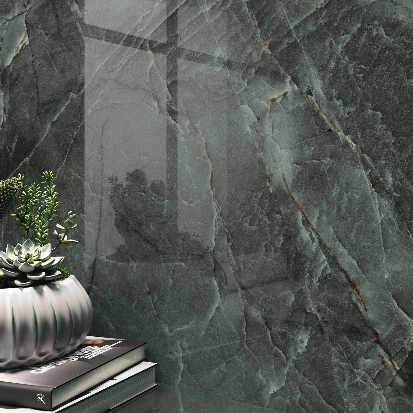 Wandtegel Manaos groen glans 120x260cm gerectificeerd