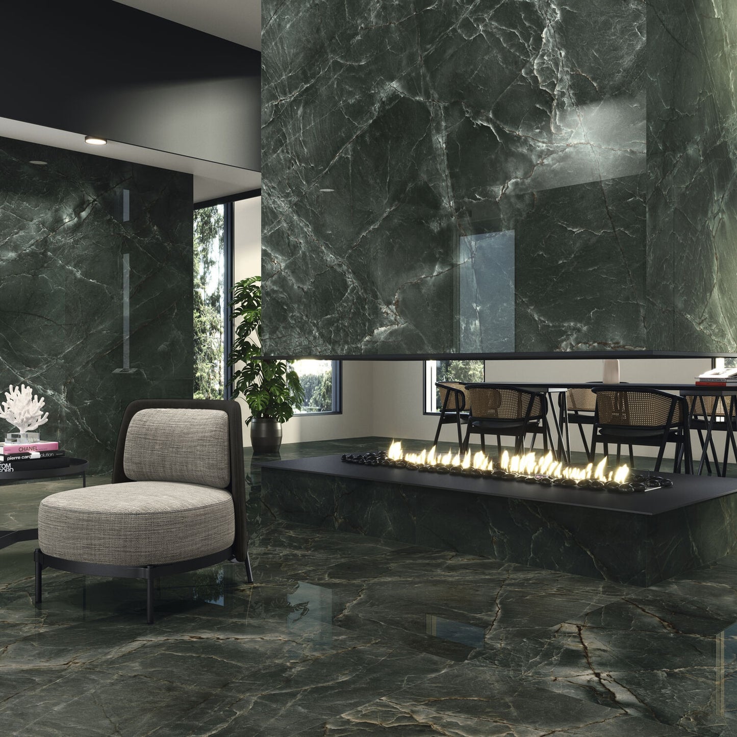 Wandtegel Manaos groen glans 120x260cm gerectificeerd