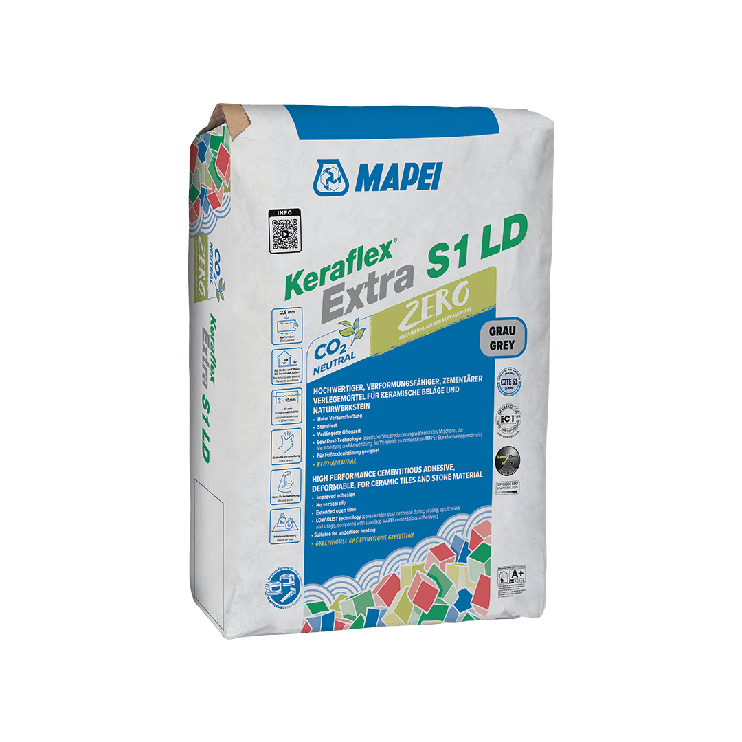 Mapei flexibele poedertegellijm Keraflex Extra S1 LD Zero grijs 20kg