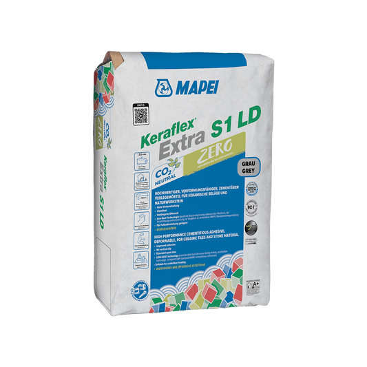 Mapei flexibele poedertegellijm Keraflex Extra S1 LD Zero grijs 20kg