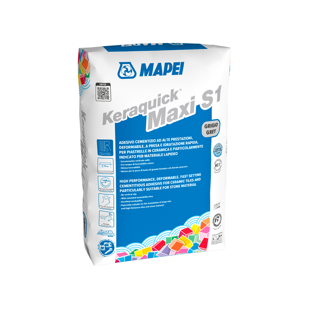 Mapei sneldrogende poedertegellijm Keraquick Maxi S1 Zero grijs