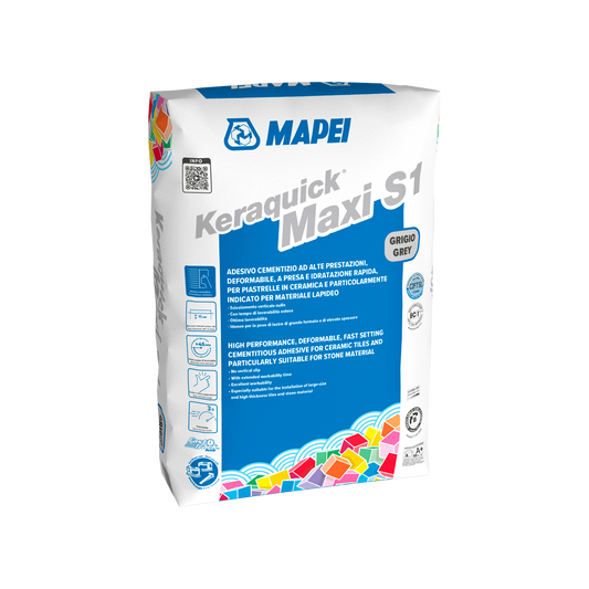 Mapei sneldrogende poedertegellijm Keraquick Maxi S1 Zero grijs