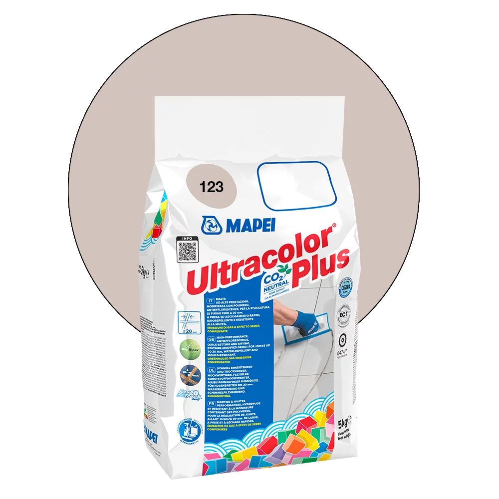 Mapei cementgebonden voegmiddel Ultracolor Plus nr. 123 Ancient White 5kg