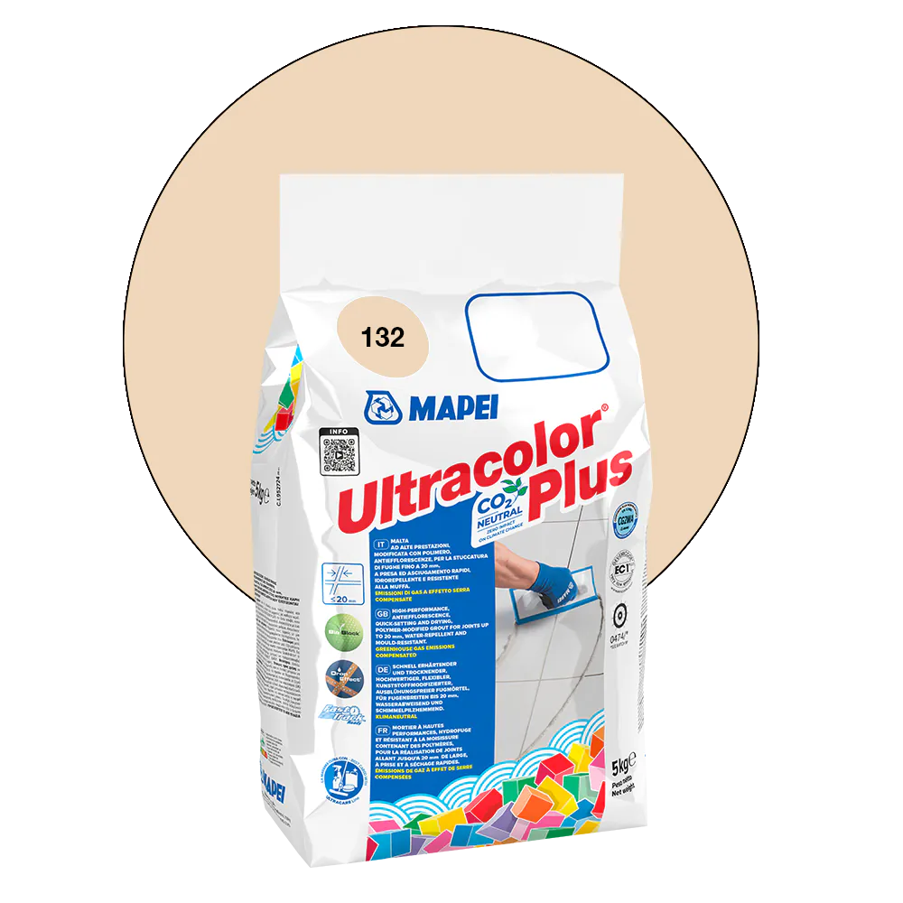 Mapei cementgebonden voegmiddel Ultracolor Plus nr. 132 Beige 2000 5kg