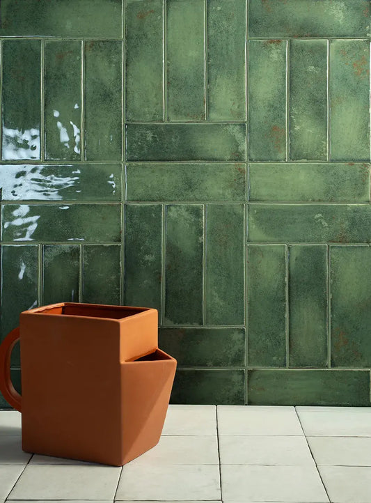 Wandtegel Matcha 'Forest' groen 6x18,6cm