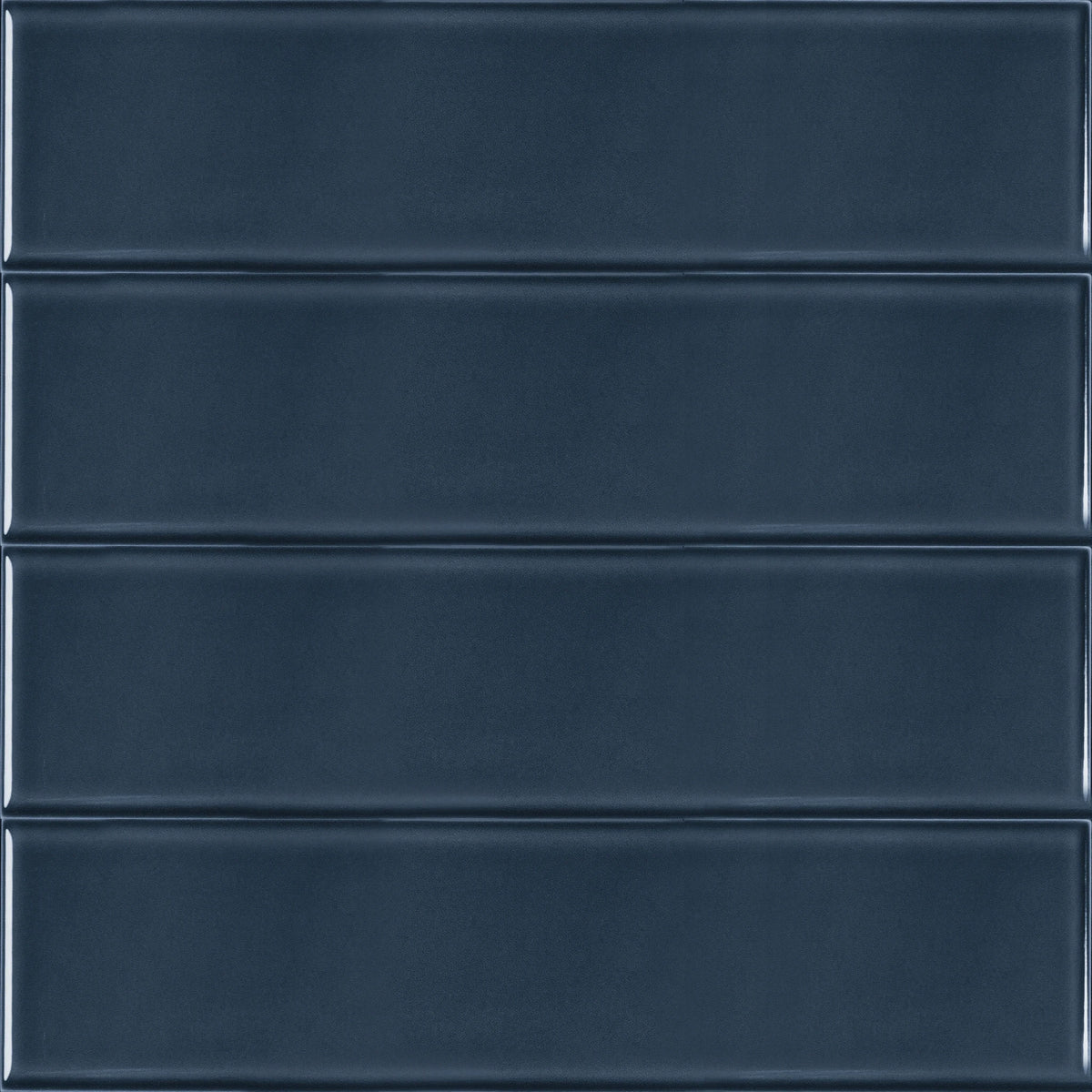 Estudio Cerámico Metropolis 'Deep Blue', wandtegel blauw glans 10x40cm