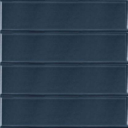 Estudio Cerámico Metropolis 'Deep Blue', wandtegel blauw glans 10x40cm