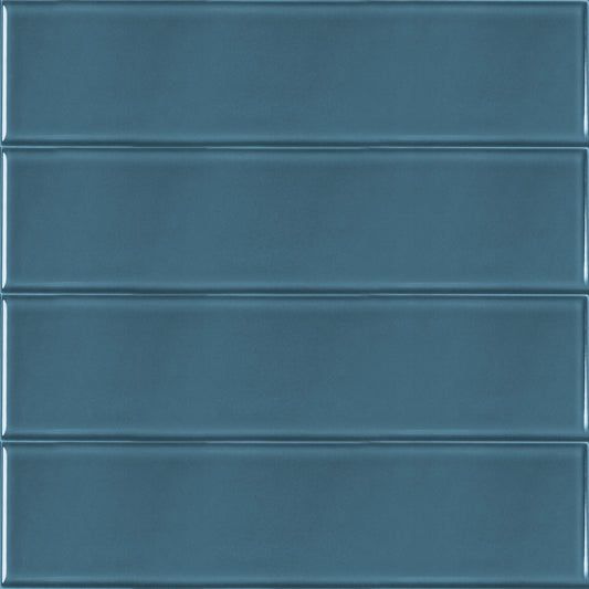 Estudio Cerámico Metropolis 'Light Blue', wandtegel blauw glans 10x40cm