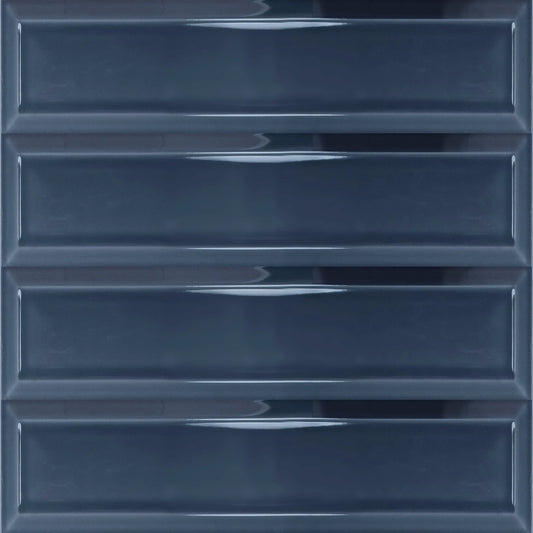 Estudio Cerámico Metropolis 'Frame Deep Blue', wandtegel blauw glans 10x40cm