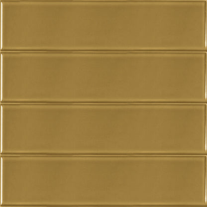 Estudio Cerámico Metropolis 'Soft Caramel', wandtegel geel glans 10x40cm
