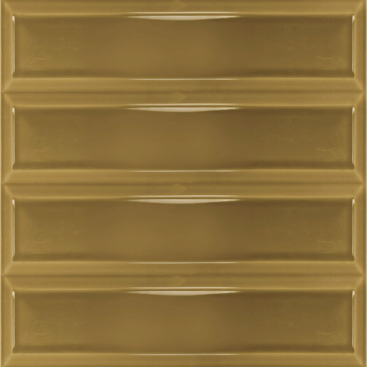 Estudio Cerámico Metropolis 'Frame Soft Caramel', wandtegel geel glans 10x40cm