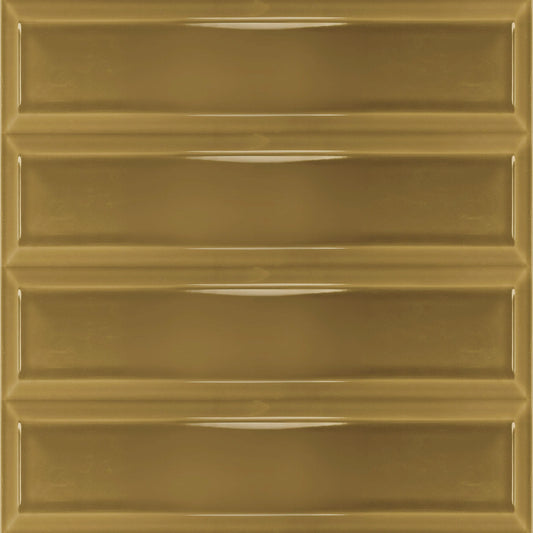 Estudio Cerámico Metropolis 'Frame Soft Caramel', wandtegel geel glans 10x40cm