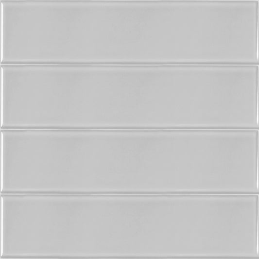 Estudio Cerámico Metropolis 'Lucid Grey', wandtegel grijs glans 10x40cm