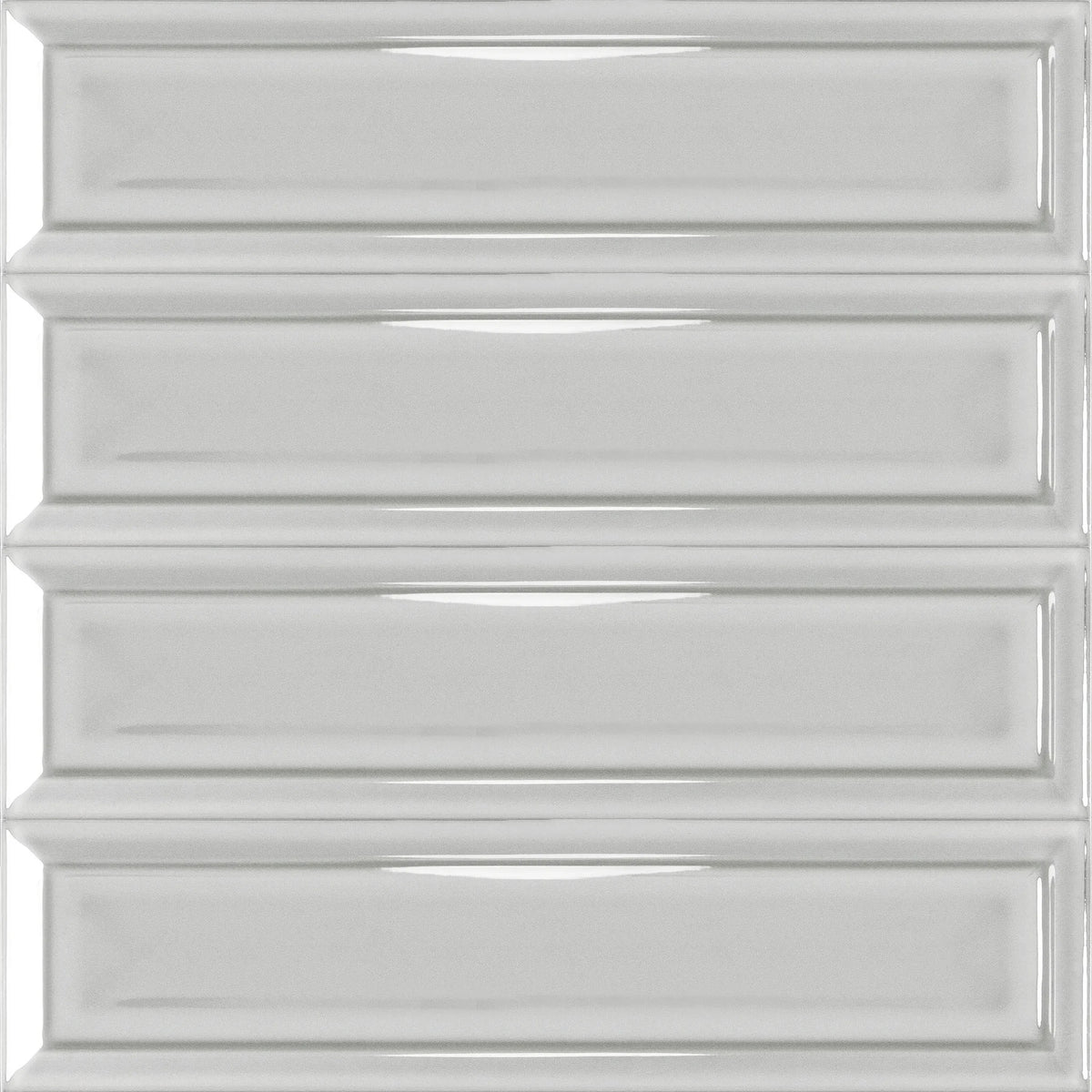 Estudio Cerámico Metropolis 'Frame Lucid Grey', wandtegel grijs glans 10x40cm