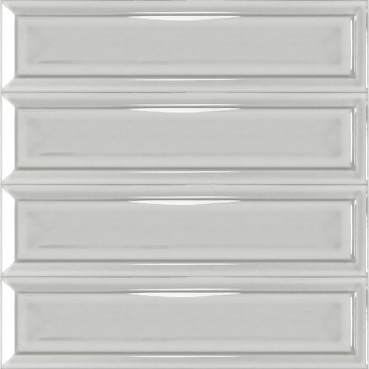 Estudio Cerámico Metropolis 'Frame Lucid Grey', wandtegel grijs glans 10x40cm