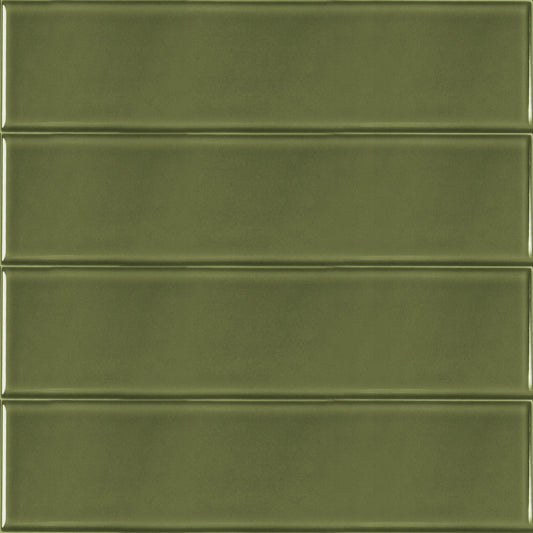 Estudio Cerámico Metropolis 'Vivid Green', wandtegel groen glans 10x40cm
