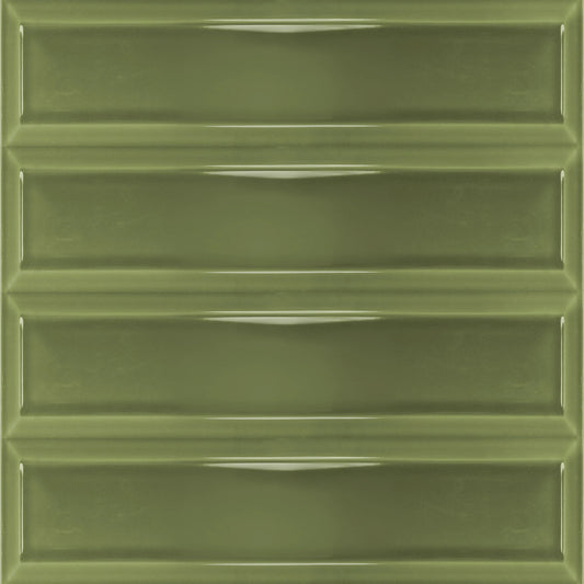 Estudio Cerámico Metropolis 'Frame Vivid Green', wandtegel groen glans 10x40cm