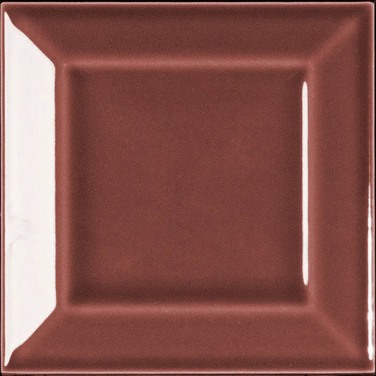 Estudio Cerámico Metropolis 'Frame Dark Red', wandtegel rood glans 10x10cm