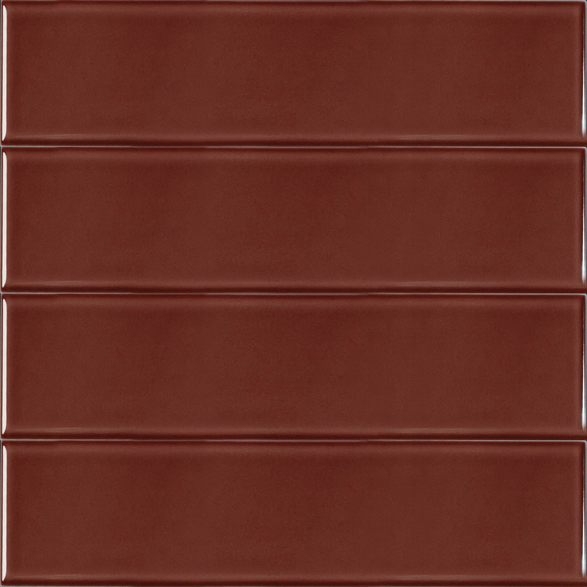 Estudio Cerámico Metropolis 'Dark Red', wandtegel rood glans 10x40cm