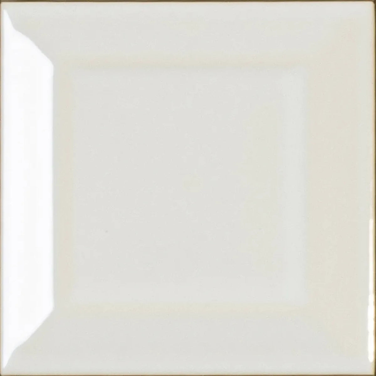 Estudio Cerámico Metropolis 'Frame Warm White', wandtegel wit glans 10x10cm