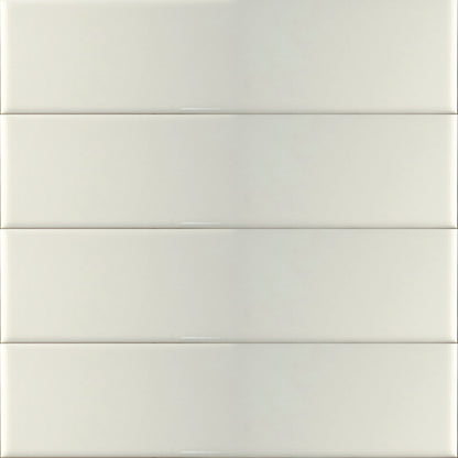 Estudio Cerámico Metropolis 'Warm White', wandtegel wit glans 10x40cm